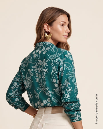 Blusa manga larga estampada en puff#color_060-jade