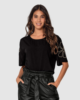 Blusa con bordado en mangas#color_700-negro