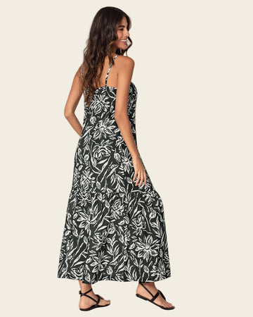 Vestido largo estampado de escote recto y tiritas#color_008-hojas