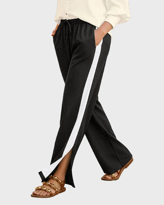 Pantalón bota ancha con aberturas a los lados#color_700-negro