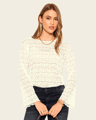 Blusa manga larga en encaje#color_018-marfil