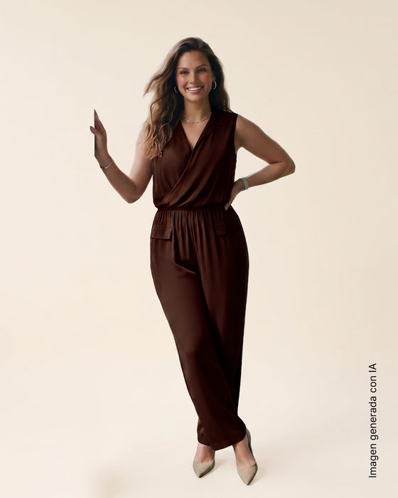 Enterizo largo amplio con escote cruzado#color_c24-cafe