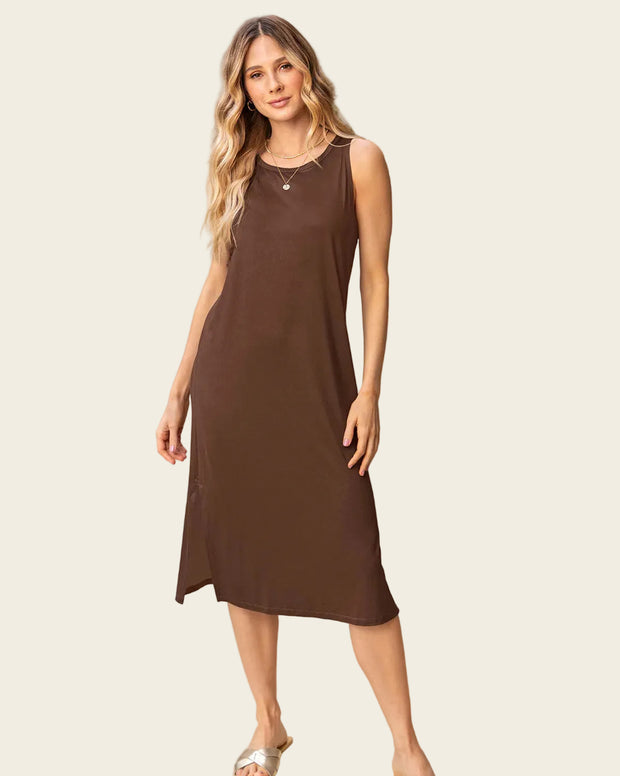 Vestido manga sisa silueta semiajustada multipropósito como pijama o exterior