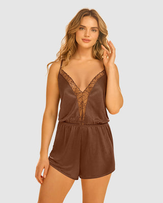 Enterizo corto con SmartLace® en escote Leonisa by Serez#color_800-cafe