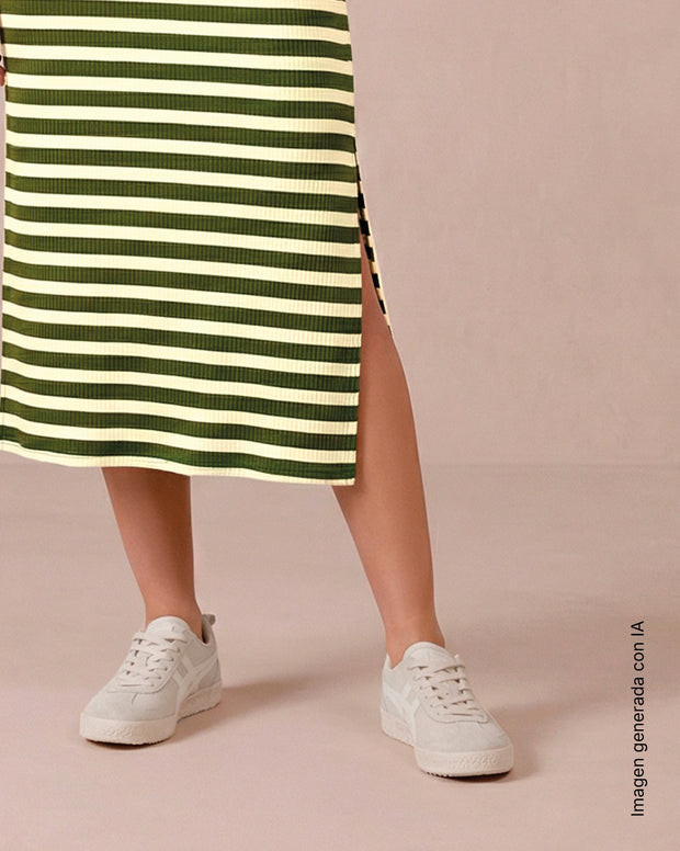 Vestido midi manga corta