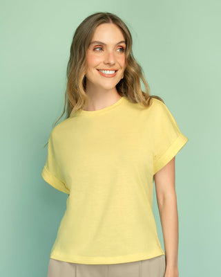 Camiseta con cuello redondo#color_019-amarillo