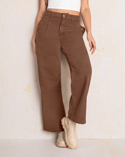 Jean bota ancha con bolsillos funcionales#color_813-cafe