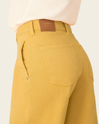 Jean bota ancha con bolsillos funcionales#color_c73-amarillo-mostaza