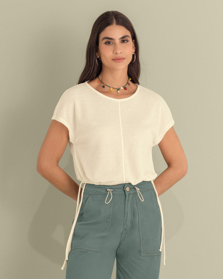 Blusa manga corta silueta boxy