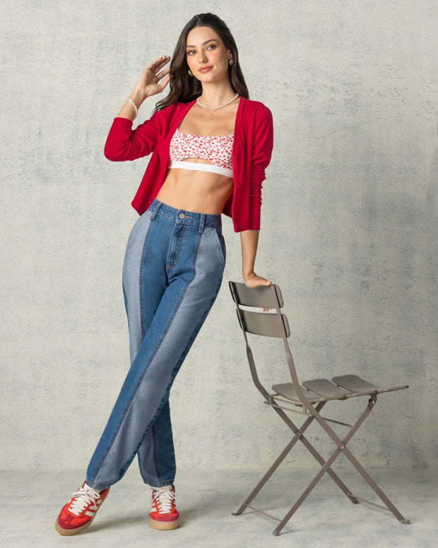 Camiseta manga larga con botones funcionales en frente