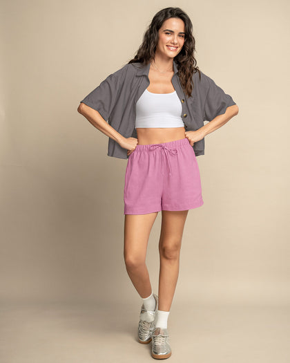 Short corto de silueta amplia para mujer#color_036-rosado