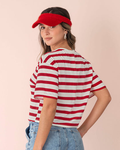 Camiseta manga corta silueta amplia#color_146-rayas-rojas