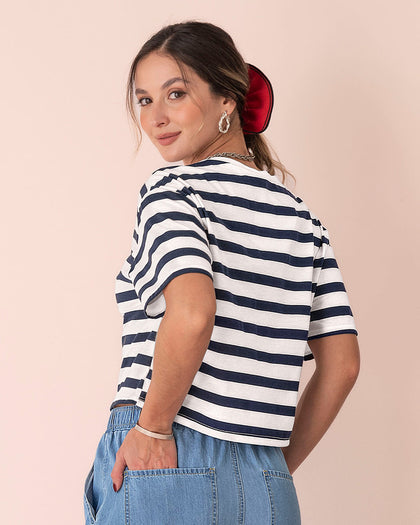 Camiseta manga corta silueta amplia#color_903-rayas-azules