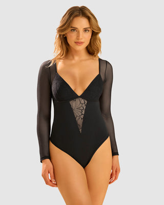 Body con mangas en mesh Leonisa by Serez#color_700-negro