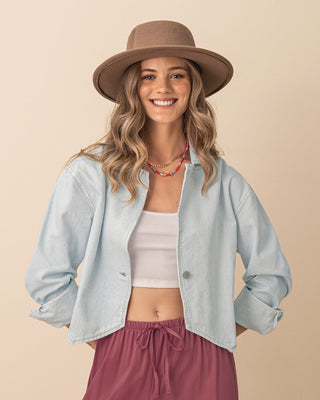 Chaqueta denim con picos en frente#color_141-indigo