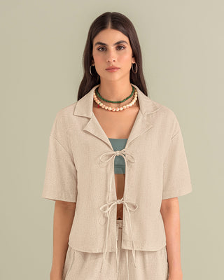 Blusa manga corta en tela tipo lino#color_084-arena