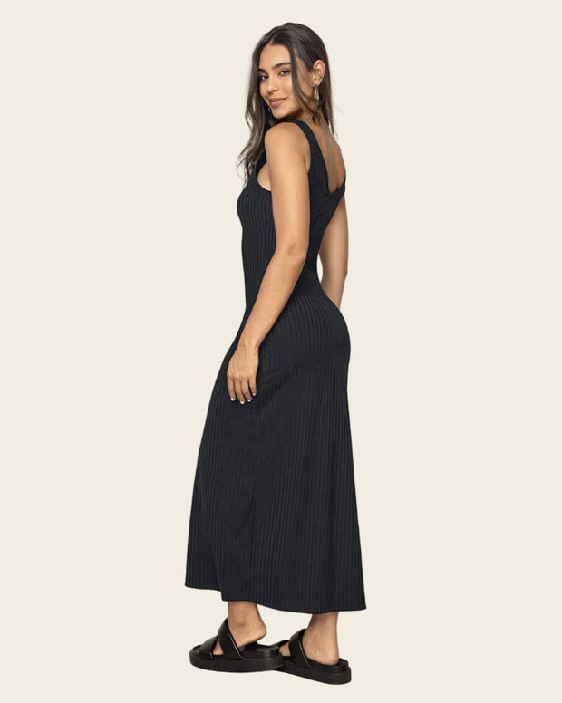 Vestido manga sisa doble escote