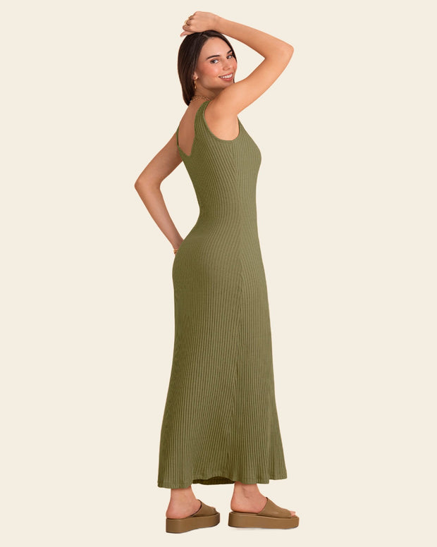 Vestido manga sisa doble escote