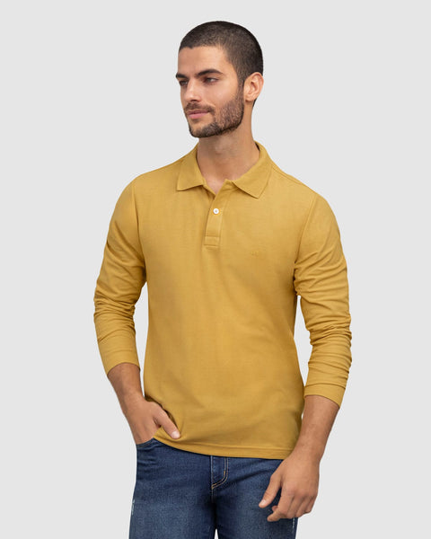 Camisa tipo polo color mostaza online