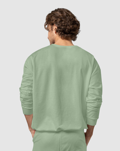 Sudadera oversized con cuello redondo#color_600-verde