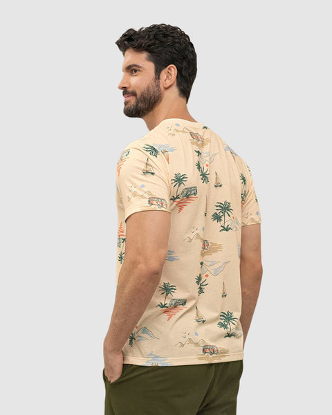 Camiseta manga corta estampada para hombre#color_119-beige-estampado