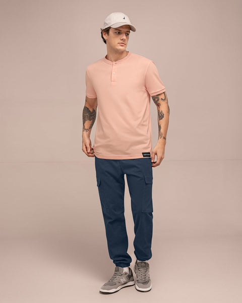 Camiseta manga corta tipo Henley#color_317-rosado-medio