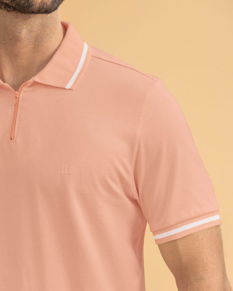 Camiseta tipo polo con cierre funcional#color_a43-mandarina