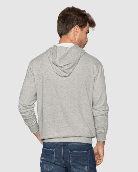 Sudadera manga larga con cierre y capucha#color_071-gris