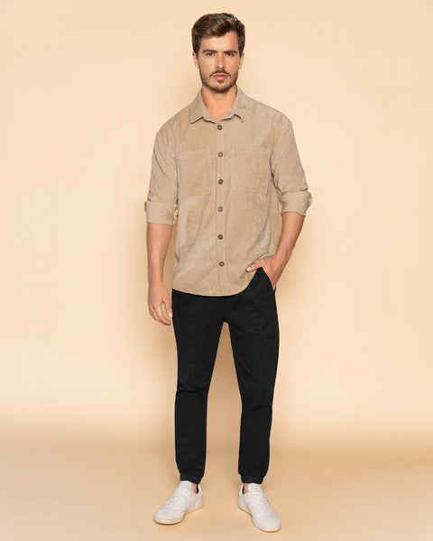 Camisa manga larga tipo corduroy#color_084-arena