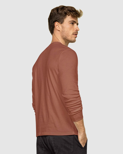 Camisudadera cuello henley#color_a89-terracota