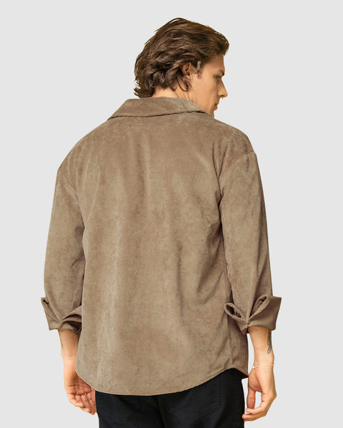 Chaqueta manga larga tipo corduroy para hombre#color_084-arena