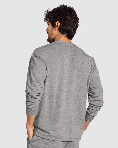 Sudadera manga larga con bolsillo funcional frontal#color_711-gris