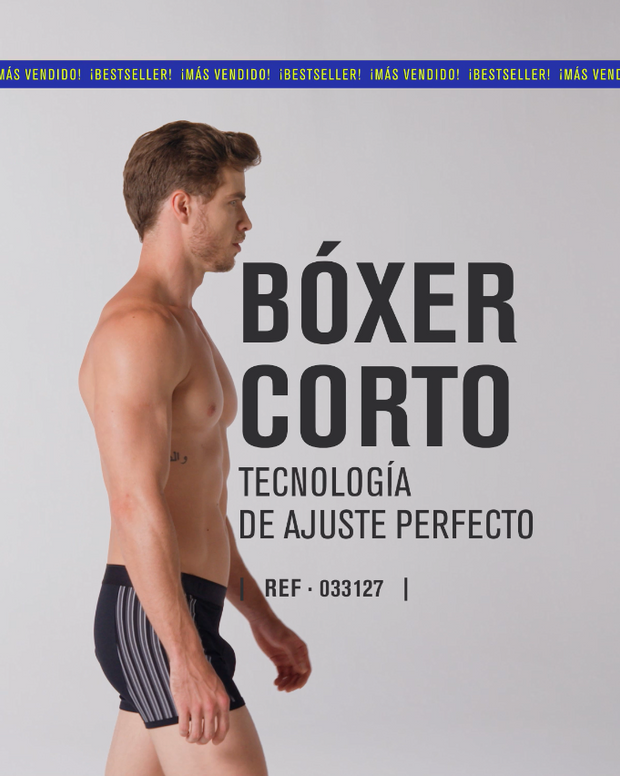 Bóxer corto con tecnología de ajuste perfecto en microfibra