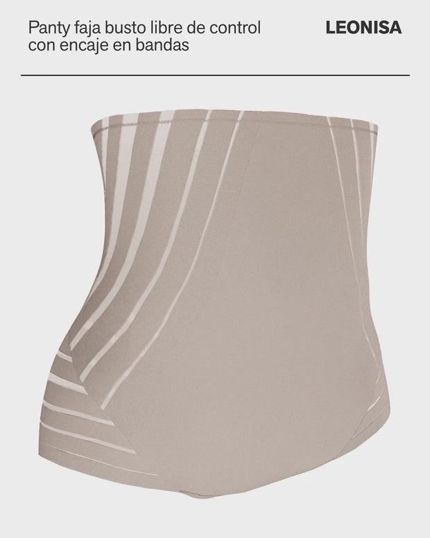 Panty faja busto libre de control fuerte con encaje en bandas