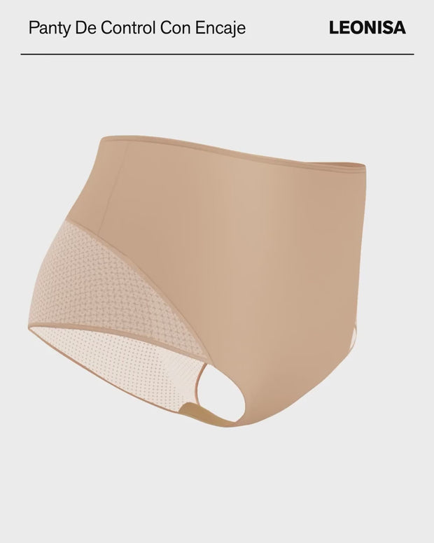 Panty hípster de compresión fuerte de abdomen y glúteos en tul