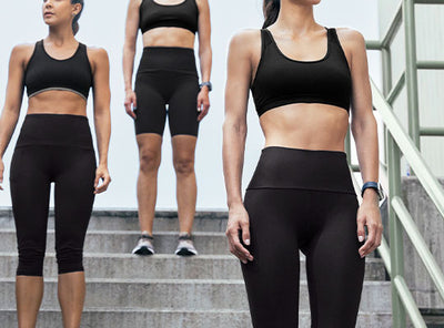 Modelos usando ropa deportiva negra