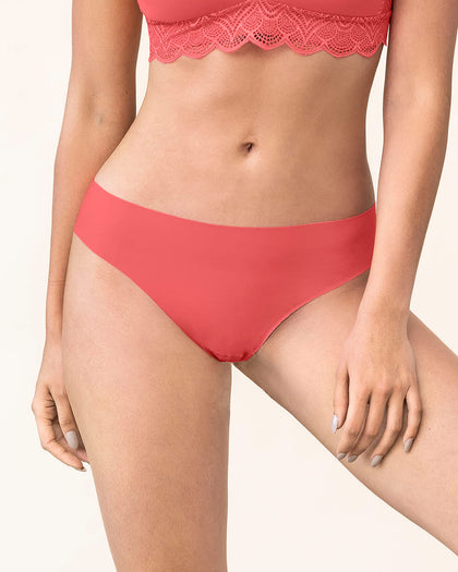Panty brasilera invisible ultraplano sin elásticos y de pocas costuras#color_344-salmon