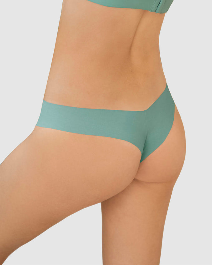 Panty brasilera invisible ultraplano sin elásticos y de pocas costuras#color_644-verde