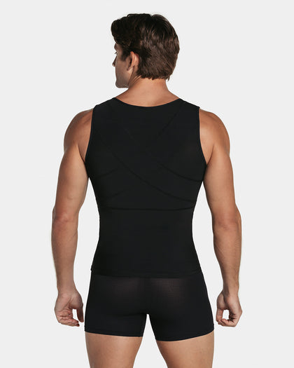Chaleco masculino de compresión fuerte en Powerslim®#color_700-negro