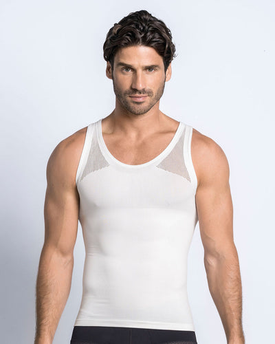 Camiseta ajustada para hombre de compresión suave en microfibra#color_000-blanco