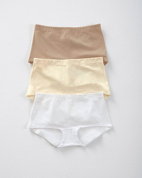 Paquete x3 bóxers cortos con algodón elástico#color_984-blanco-cafe-claro-marfil
