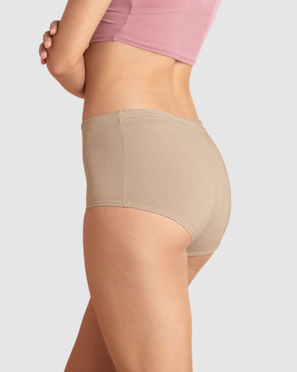 Paquete x3 bóxers cortos con algodón elástico#color_984-blanco-cafe-claro-marfil