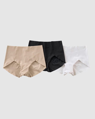 Paquete x 3 panties en tela ultradelgada#color_s02-blanco-cafe-claro-negro