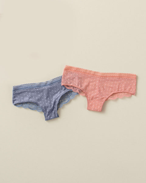 Paquete x 2 panties cacheteros en encaje y tul#color_s33-mandarina-gris-oscuro