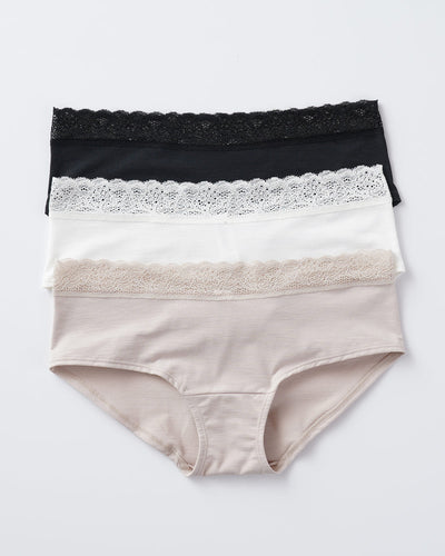 Paquete x3 panties estilo hipster en algodón elástico#color_s01-perla-negro-cafe-claro
