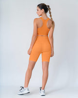 Top sin costuras doble faz con soporte alto de busto#color_203-naranja