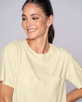 Camiseta manga corta deportiva de secado rápido con bolsillo#color_898-marfil