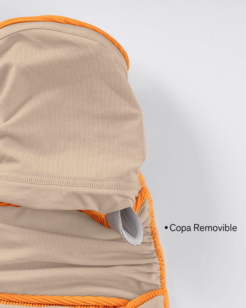 Traje de baño con cargaderas multiusos y compresión suave de abdomen#color_203-naranja