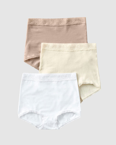 3 Confortables panties clásicos - ajuste y cubrimiento total#color_984-blanco-cafe-claro-marfil