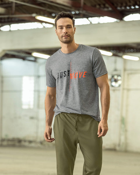 Camiseta deportiva de secado rápido con estampado en frente#color_727-gris